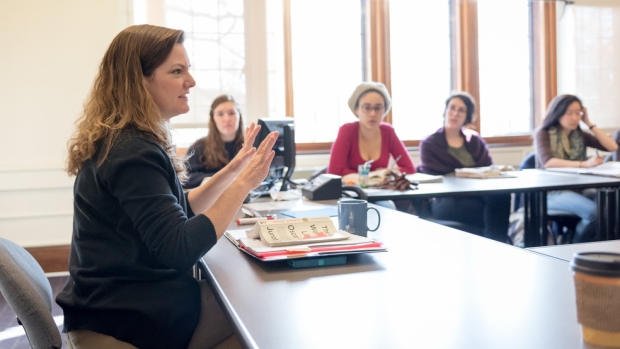 Elizabeth Markovits teaching a class