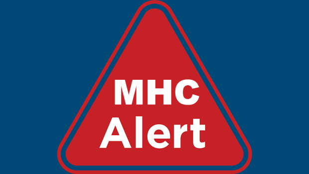 A triangle containing the words MHC Alert 