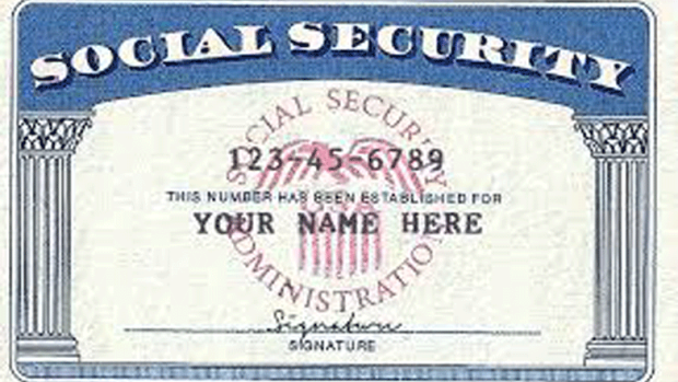 Photo of a social security card