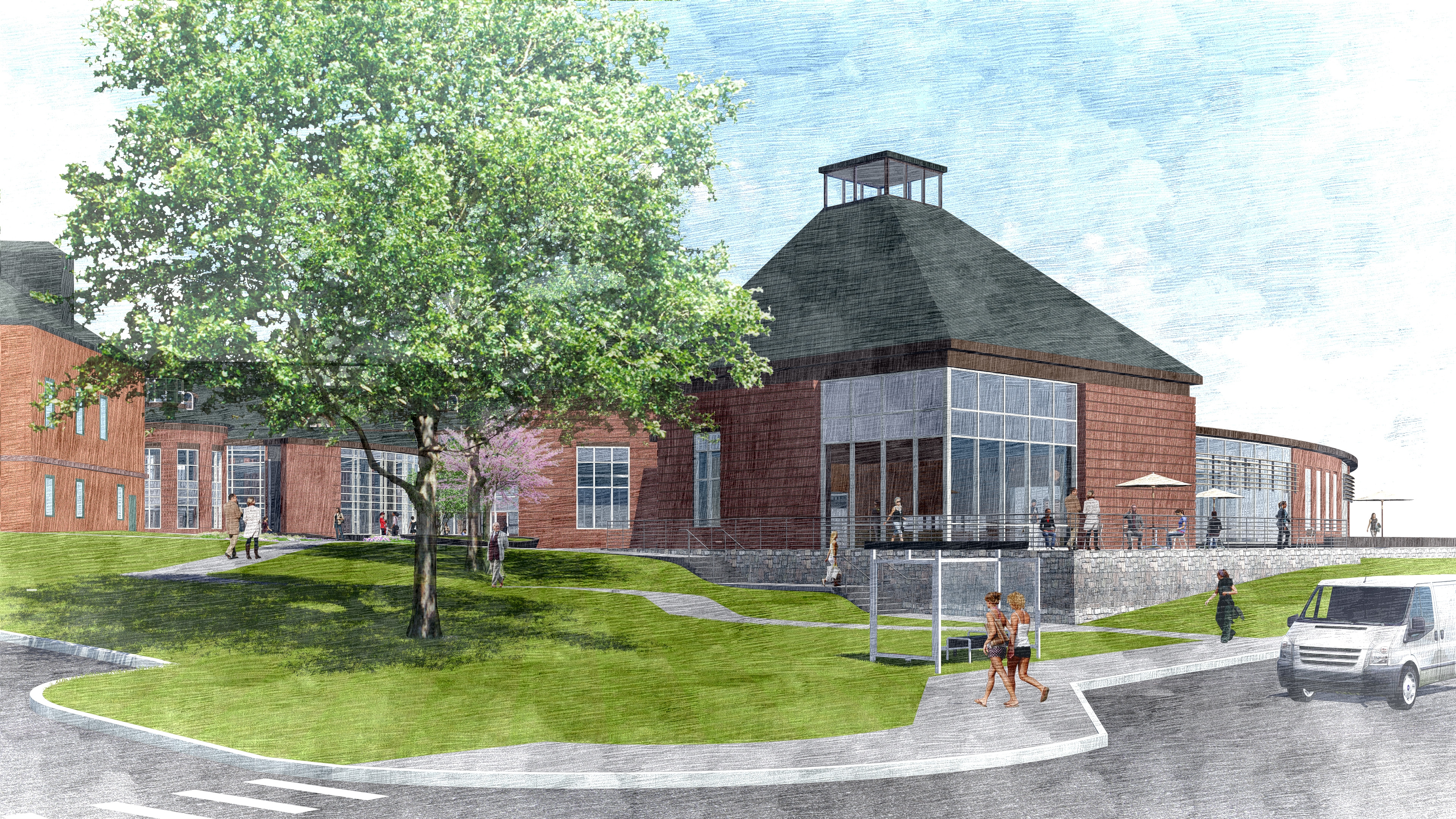 Image of external view of community center Image of external view of community center
