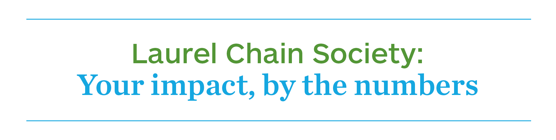 Laurel Chain Society: Your impact, by the numbers