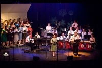 Stage at Chapin Auditorium during a big band performance.