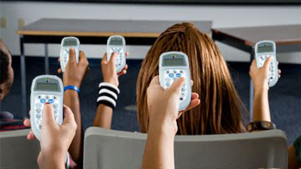 Students using clickers